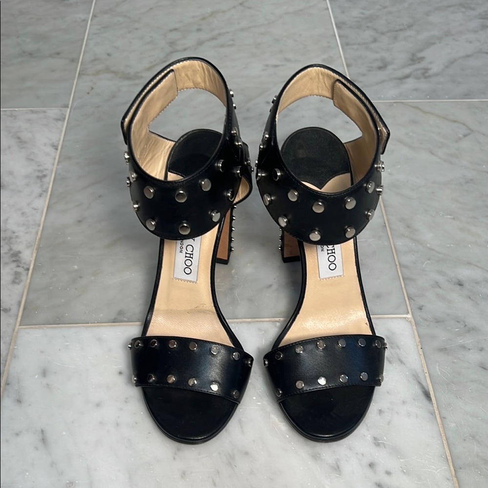 Jimmy Choo Black Studded Heels- fits like a 37